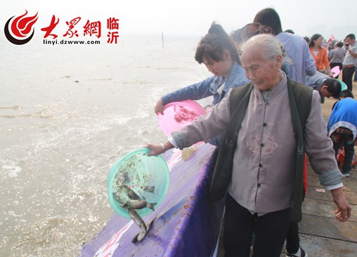 臨沂放魚節(jié)當天投放410萬尾魚
