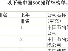 財富中國500強發(fā)布 中石化居首 李寧落榜